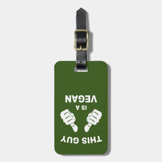 Deze kerel is een Vegan Bagagelabel (Voorkant verticaal)