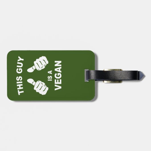 Deze kerel is een Vegan Bagagelabel (Achterkant horizontaal)