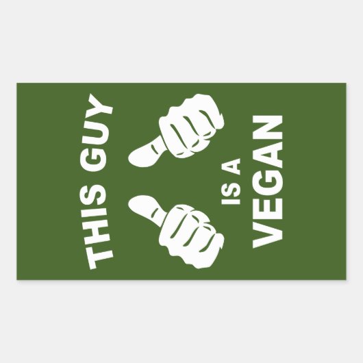 Deze kerel is een Vegan Rechthoekige Sticker (Voorkant)