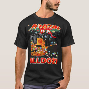 Deze kerst wil ik alleen maar een bulldozer Kerstm T-shirt