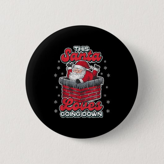 Deze kerstman houdt ervan om grappige Xmas Mannen Ronde Button 5,7 Cm (Voorkant)