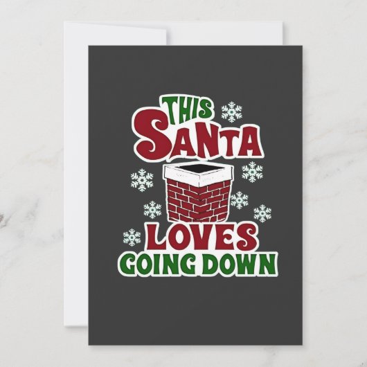 Deze kerstman houdt ervan om met kerst naar benede save the date (Voorkant)