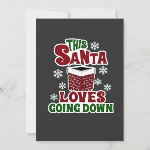 Deze kerstman houdt ervan om met kerst naar benede save the date