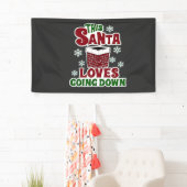 Deze kerstman houdt ervan om met kerst naar benede spandoek (Insitu)