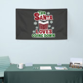 Deze kerstman houdt ervan om met kerst naar benede spandoek (Beurs)
