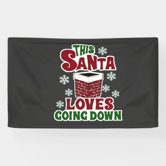 Deze kerstman houdt ervan om met kerst naar benede spandoek (Horizontaal)