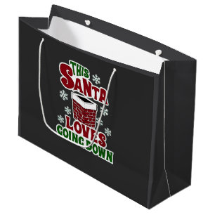 Deze Kerstman houdt ervan om naar beneden te gaan Groot Cadeauzakje