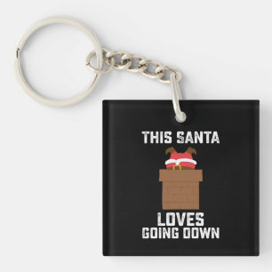 Deze kerstman houdt van grappige kerstmis. sleutelhanger