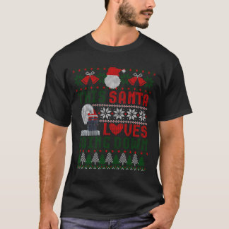 Deze kerstman houdt van naar beneden lelijke kerst t-shirt