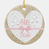 Deze kerstversiering personaliseren keramisch ornament (Achterkant)