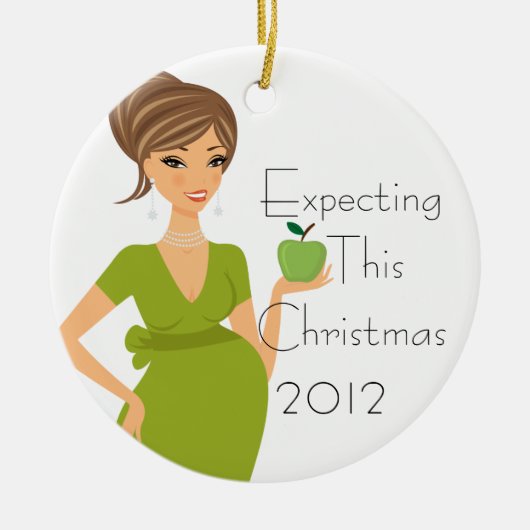 Deze kerstversiering verwachten keramisch ornament (Voorkant)