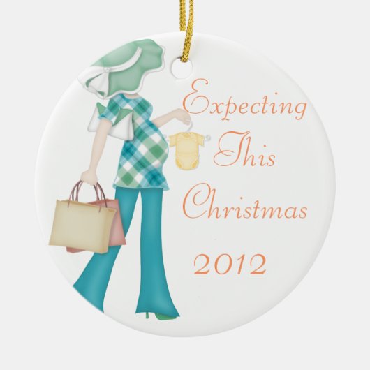 Deze kerstversiering verwachten keramisch ornament (Voorkant)