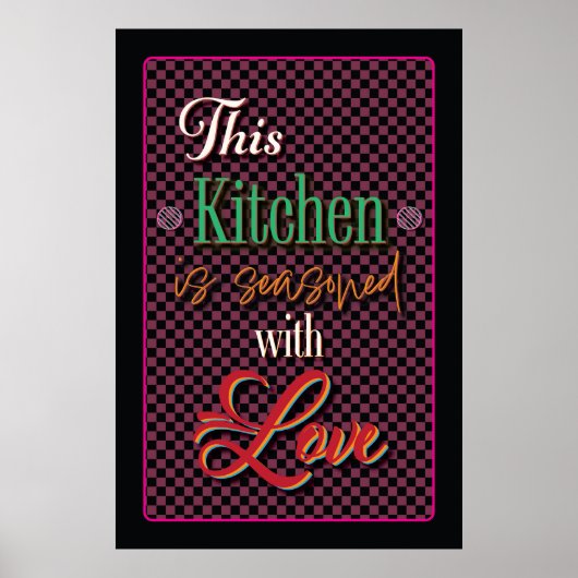 Deze keuken is gekruid met liefde poster (Voorkant)