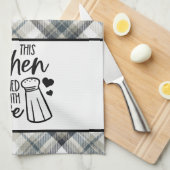 Deze keuken is gekruid met liefde theedoek (Quarter Fold)