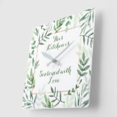 Deze keuken is gekruid met Love Wall Clock Vierkante Klok (Hoek)