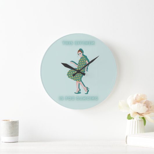 Deze keuken is voor Dansend Green Woman Poster Grote Klok (Huis)