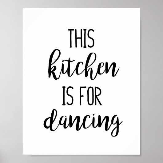 Deze keuken is voor Dansende Grappige Typografie Q Poster (Voorkant)