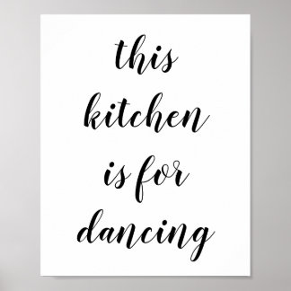 Deze keuken is voor dansende wandkunst poster