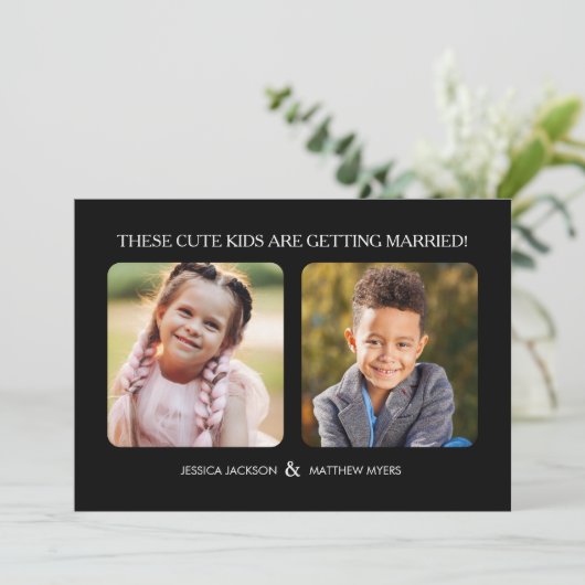 Deze Kinder kinderen trouwen op foto's uit hun kin Kaart (Staand voorkant)