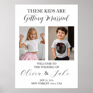 Deze kinderen gaan trouwen bord poster
