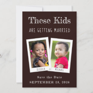 Deze kinderen gaan trouwen foto's grappig zwart save the date