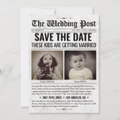 Deze Kinderen gaan trouwen met de trouwkrant Feestdagenkaart (Voorkant)