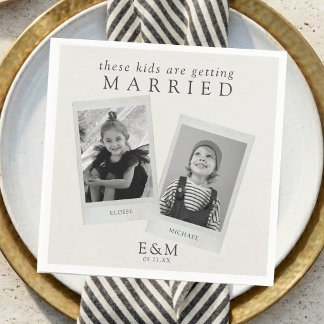 Deze kinderen gaan trouwen Minimalistische bruilof Servet