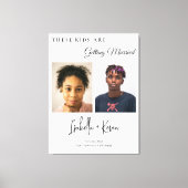 Deze kinderen gaan trouwen Oefen diner Canvas Afdruk (Voorkant)