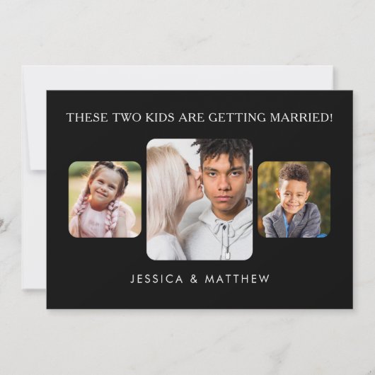 Deze Kinderen trouwen 3 foto's Kaart (Voorkant)