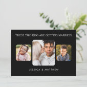 Deze Kinderen trouwen 3 foto's Kaart (Staand voorkant)