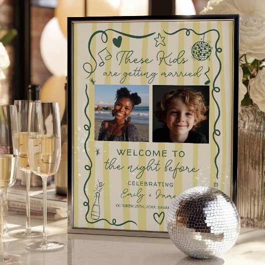 Deze kinderfoto's Probedineren Whimsical  Poster