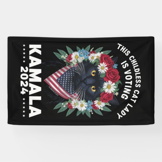 Deze kinderloze Cat Lady Dames stemt Kamala Spandoek (Horizontaal)