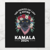 Deze kinderloze Cat Lady Dames stemt Kamala Wijn Etiket (Enkel label)