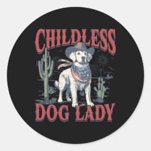 Deze kinderloze hondendame stemt Kamala Harris 20 Ronde Sticker