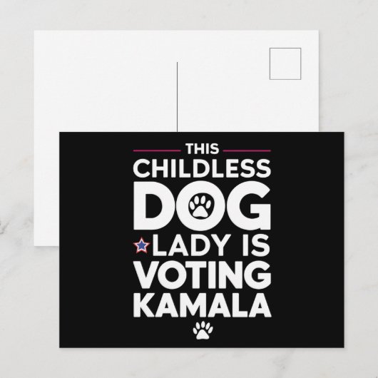 Deze kinderloze hondendame stemt Kamala-verkiezing Briefkaart (Voorkant / Achterkant)