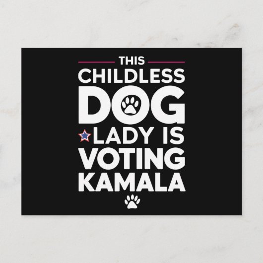 Deze kinderloze hondendame stemt Kamala-verkiezing Briefkaart (Voorkant)