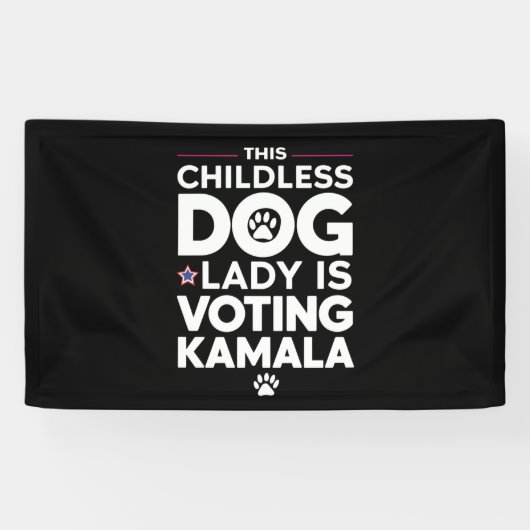 Deze kinderloze hondendame stemt Kamala-verkiezing Spandoek (Horizontaal)