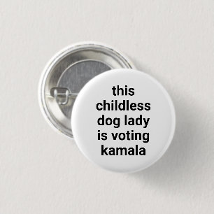 Deze kinderloze hondendame stemt kamala wit ronde button 3,2 cm