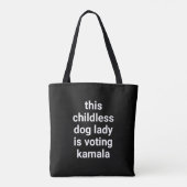 Deze kinderloze hondendame stemt kamala zwart tote bag (Achterkant)