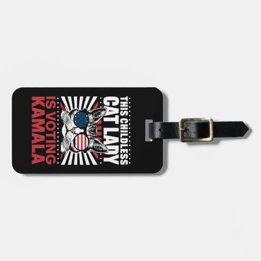 Deze kinderloze kattendame stemt Kamala 2024 Bagagelabel (Voorkant horizontaal)