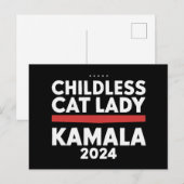 Deze kinderloze kattendame stemt Kamala 2024 Briefkaart (Voorkant / Achterkant)