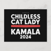 Deze kinderloze kattendame stemt Kamala 2024 Briefkaart (Voorkant)