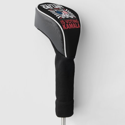 Deze kinderloze kattendame stemt Kamala 2024 Golfheadcover (Schuin)