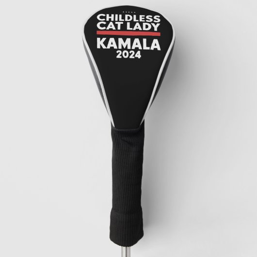 Deze kinderloze kattendame stemt Kamala 2024 Golfheadcover (Voorkant)