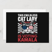 Deze kinderloze kattendame stemt Kamala 2024 Kaart (Voorkant / Achterkant)