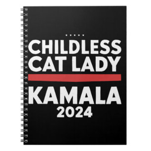 Deze kinderloze kattendame stemt Kamala 2024 Notitieboek