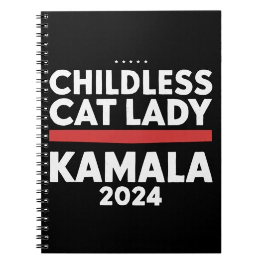 Deze kinderloze kattendame stemt Kamala 2024 Notitieboek (Voorkant)