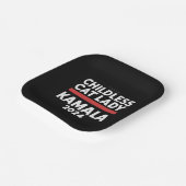 Deze kinderloze kattendame stemt Kamala 2024 Papieren Bordje (Gebogen)