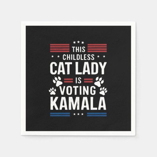 Deze kinderloze kattendame stemt Kamala 2024 Servet (Voorkant)