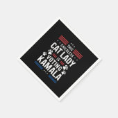 Deze kinderloze kattendame stemt Kamala 2024 Servet (Hoek)